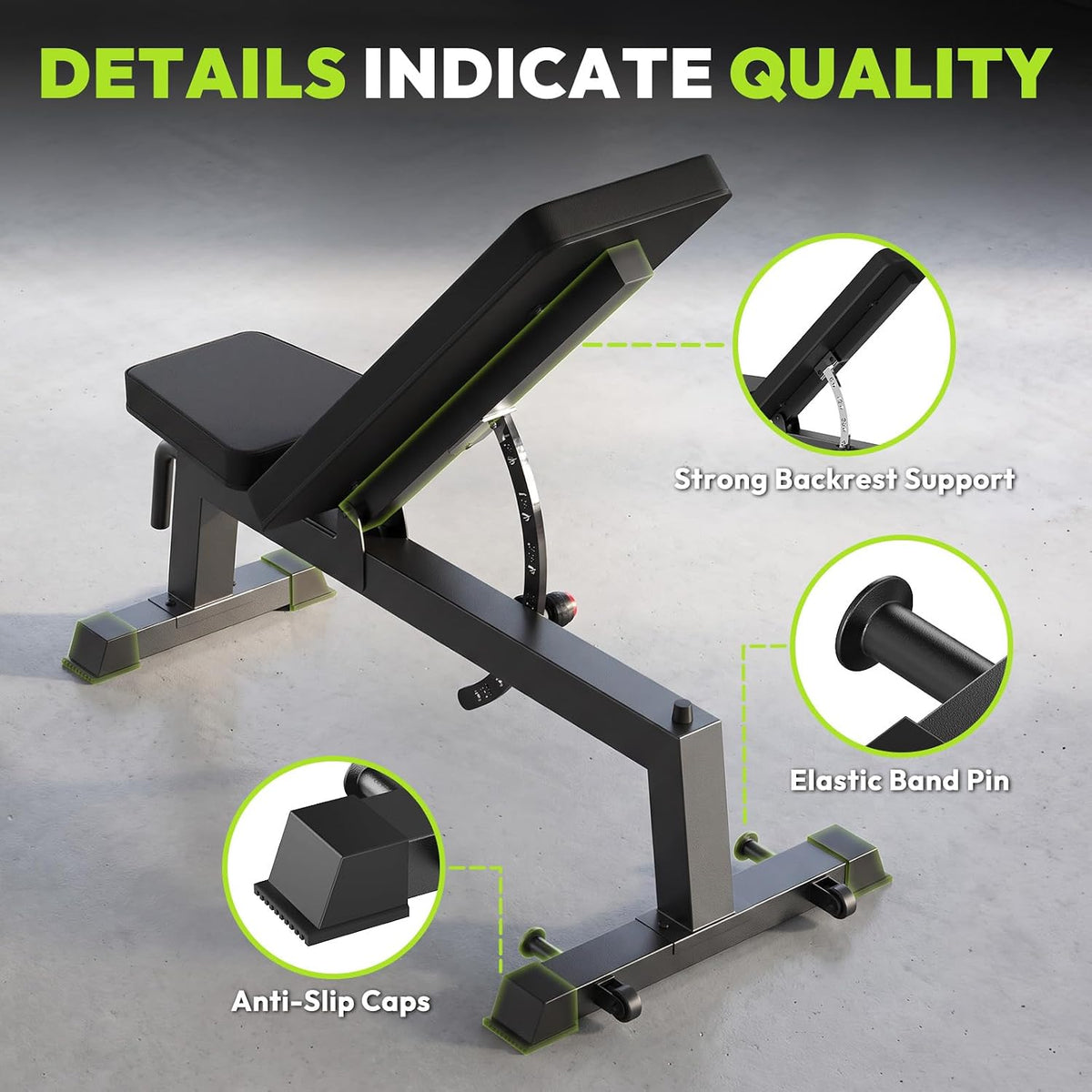 HANDBODE Adjustable Weight Bench, 1500 lb Capacity Workout Bench for Home