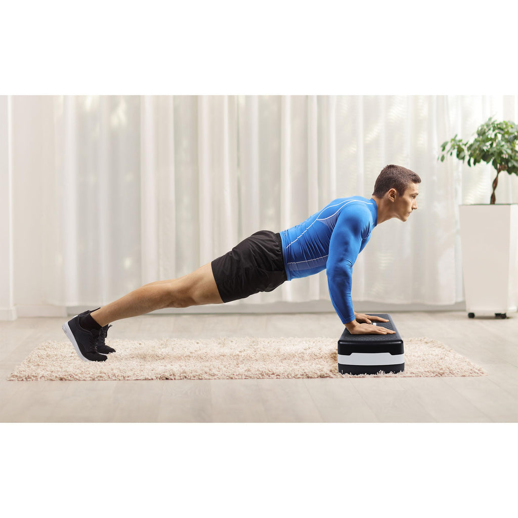 HolaHatha Compact Portable Aerobic Step Platform Exercise Fitness Equipment, Cardio Stepper with Adjustable Height for Home Gym