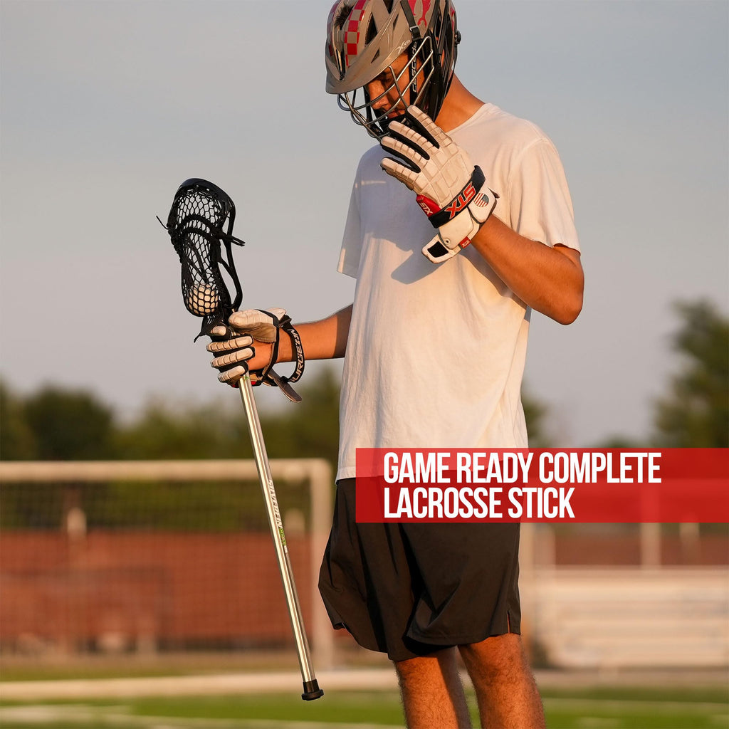 Silverfin Mens Complete Lacrosse Stick with Mesh Pocket | Youth Lacrosse Stick: Smooth, Lightweight & Durable with Sturdy Construction | Kids Lacrosse Sticks