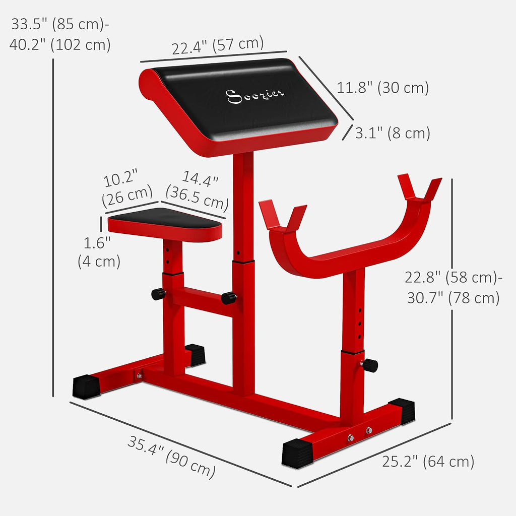 Soozier Adjustable Preacher Curl Bench with Brabell Rack 265 LBS