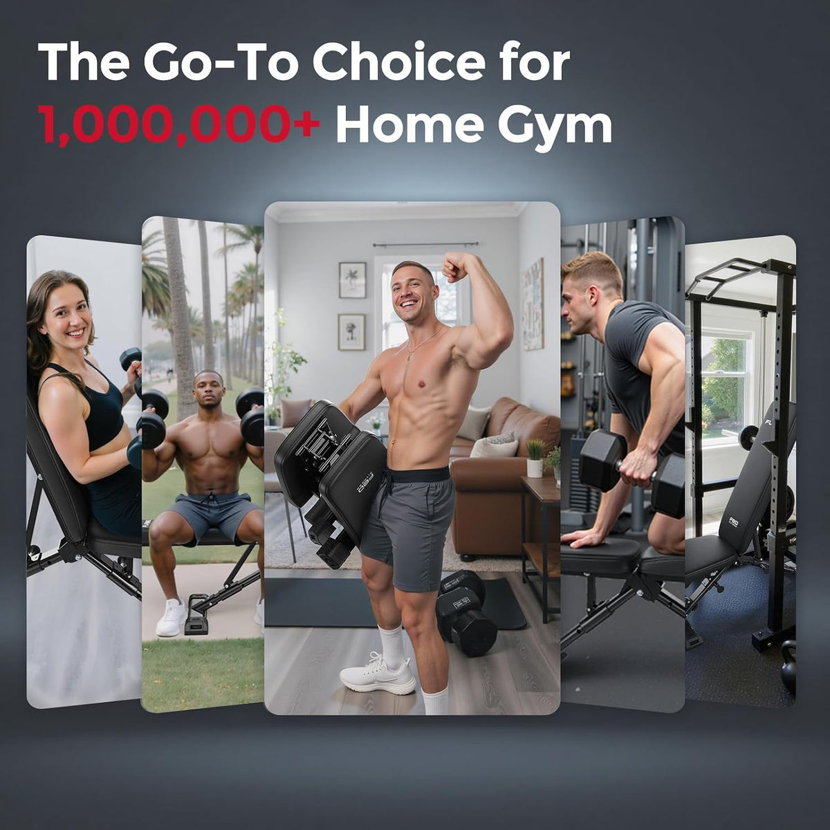 FLYBIRD WB5 Weight Bench, ASTM-Certified 800LBS Adjustable Weight Bench Workout Bench Foldable for Home Gym, 90Â° to -30Â° FID and 30in Extended Backrest for Bench Press Strength Training Exercise
