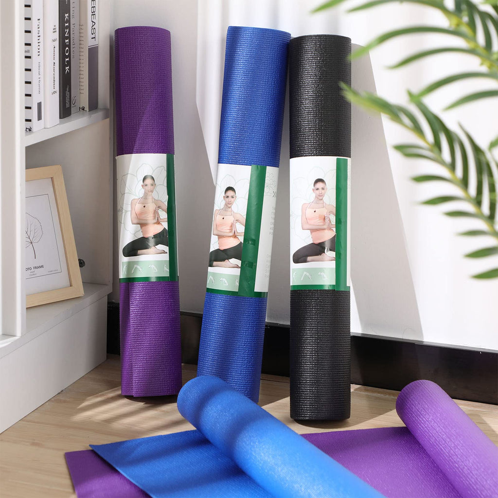 Amylove 12 Pieces Yoga Mats Bulk 68x24x0.12 Inch Exercise Non Slip Fitness Workout Mats for Women Men Home Workout Gym Yoga