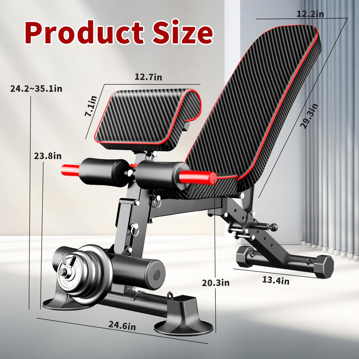 Z ZHICHI Adjustable Weight Bench multi-function Workout Bench for Home Gym,Foldable Incline Decline Benches for Full Body Workout 660LBS