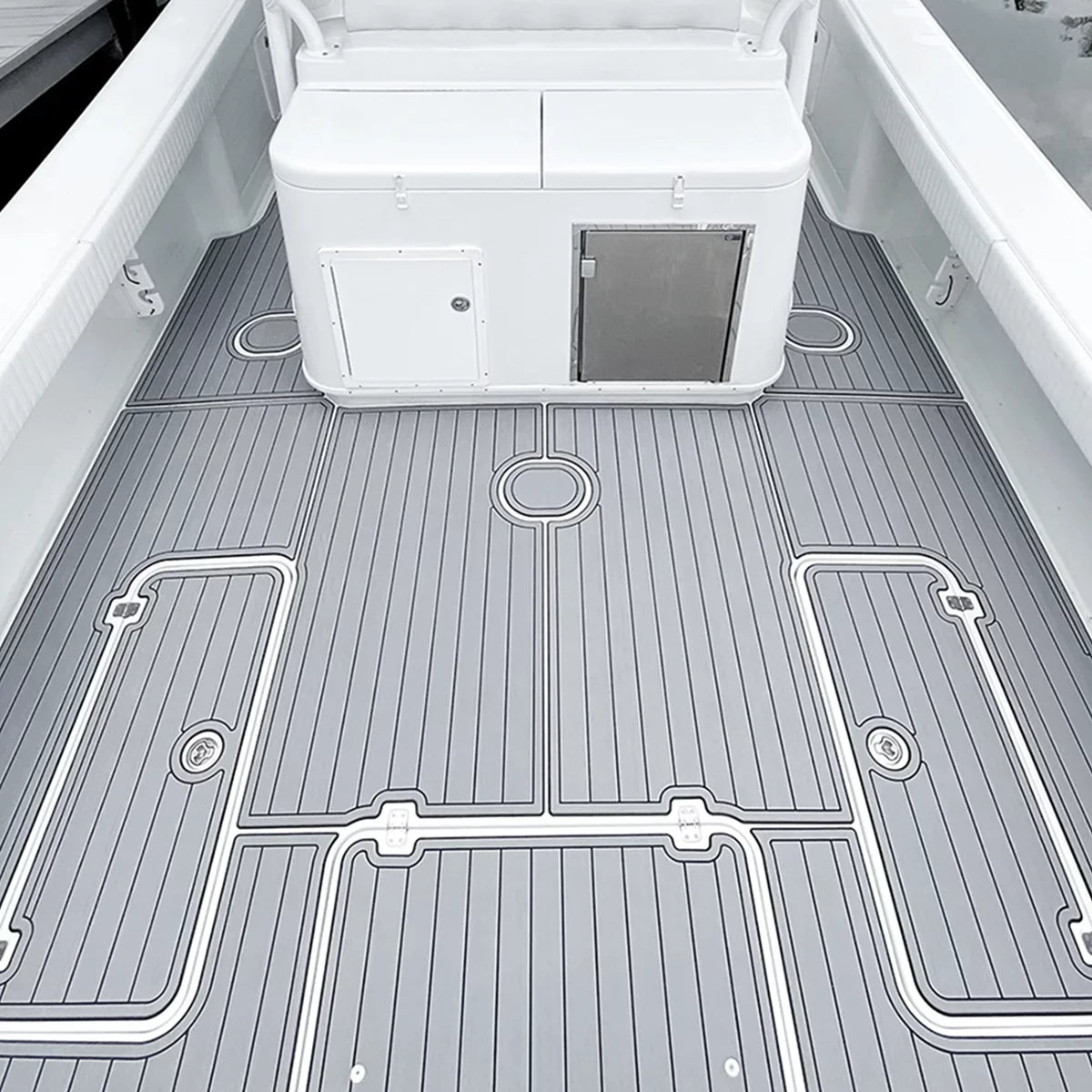 HJDECK EVA Foam Faux Teak Boat Decking Sheet/Carpet Self-Adhesive Non-Skid Fits for Sea Deck Marine Yacht RV Boat Flooring Mats/Decking Pad 94"x 35"