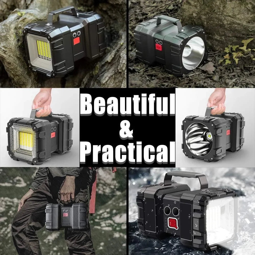 AlpsWolf Rechargeable Flashlight, LED Spotlight Flashlight 15000 Capacity 4000LM 20h Ultra-Long Standby Ultra Bright Flashlight Waterproof with USB Output as a Power Bank for Camping Accessories W845