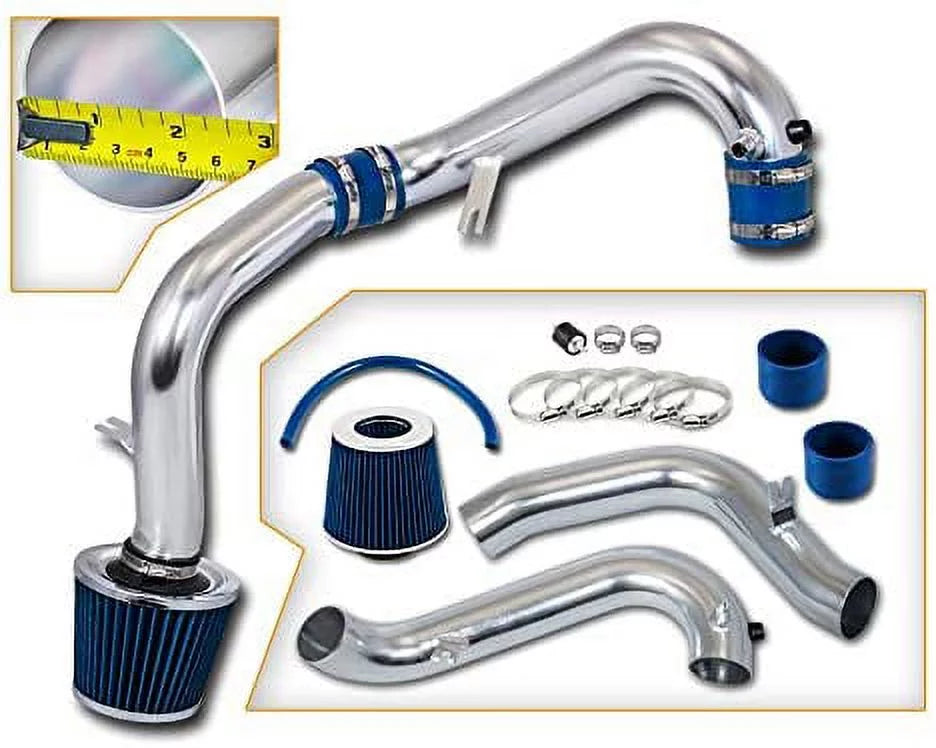 Rtunes Racing Cold Air Intake Kit + Filter Combo BLUE Compatible For 01-05 Honda Civic EX/LX/DX