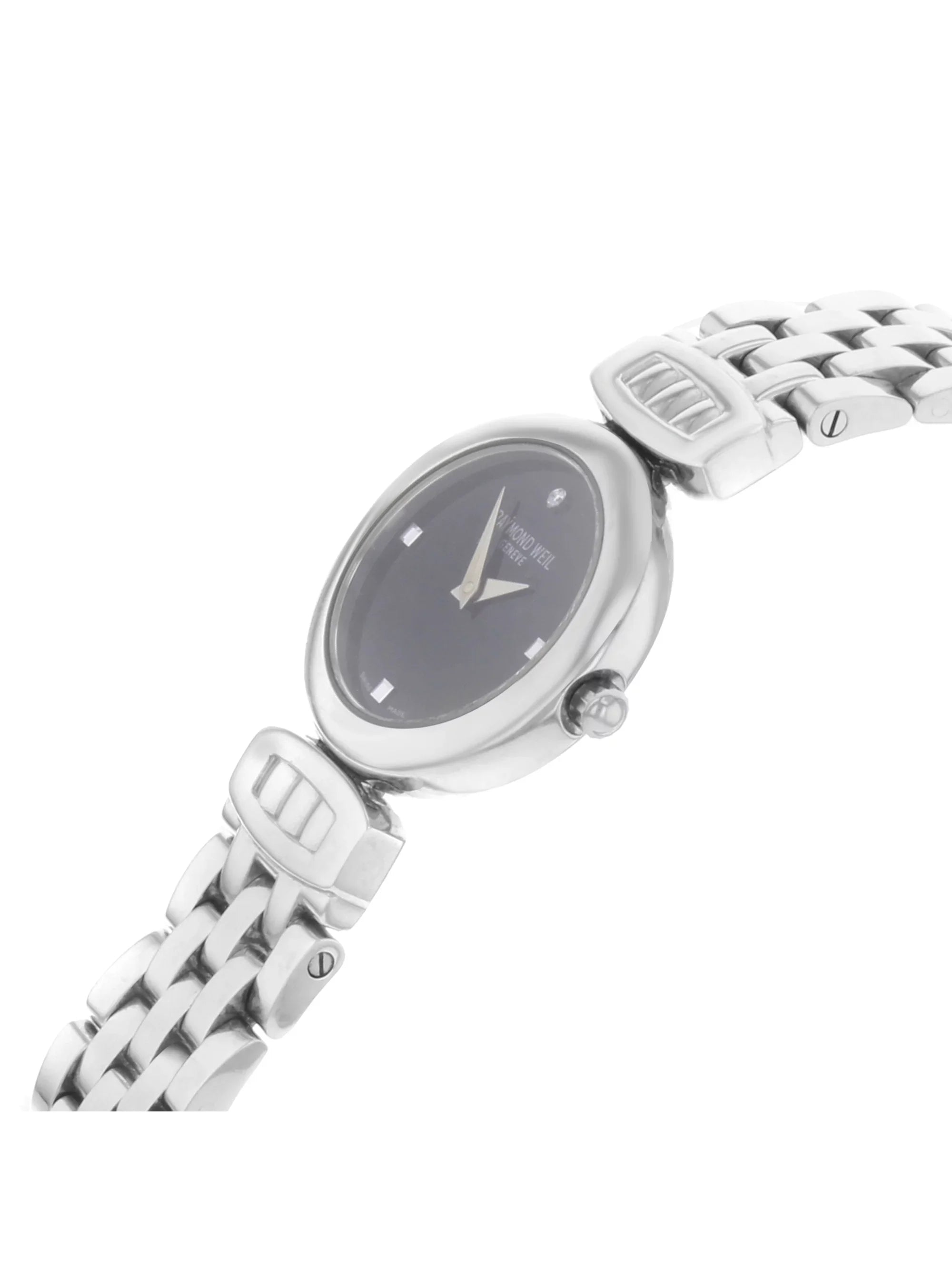 Pre-Owned Raymond Weil Chorus Steel Midnight Face Gemstone Ladies Watch 5890-ST-20082 (Good)