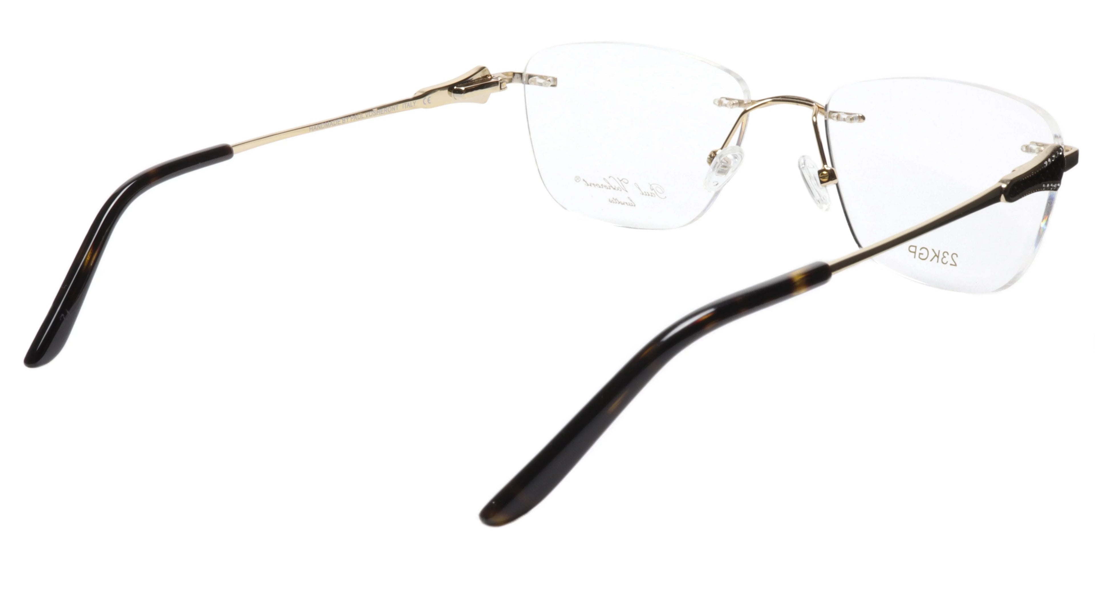 Paul Vosheront Tapered Square Gold & Ebony Acetate Optical Frame 52-18-135 37
