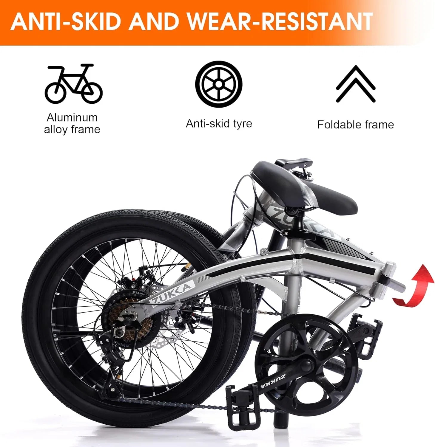 20" Folding Bike, 8 Speed City Bicycle, Aluminium Alloy Frame, Purple