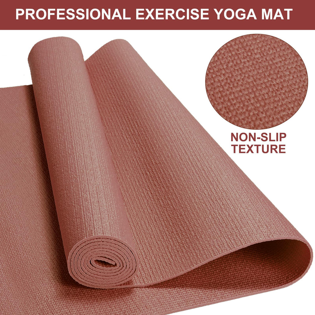 Funtery 3 mm Thin Yoga Mats Bulk, 68 x 24 in