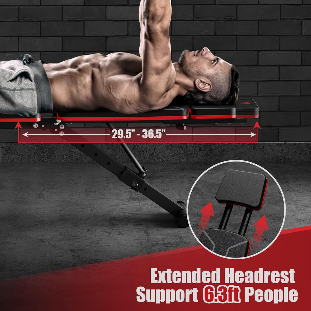 GIKPAL Adjustable Weight Bench - Workout Bench Press for Home Gym