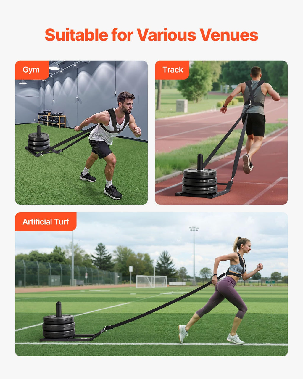 VEVOR Weight Sled,Workout Sled for Push-Pull Running & Strength Training