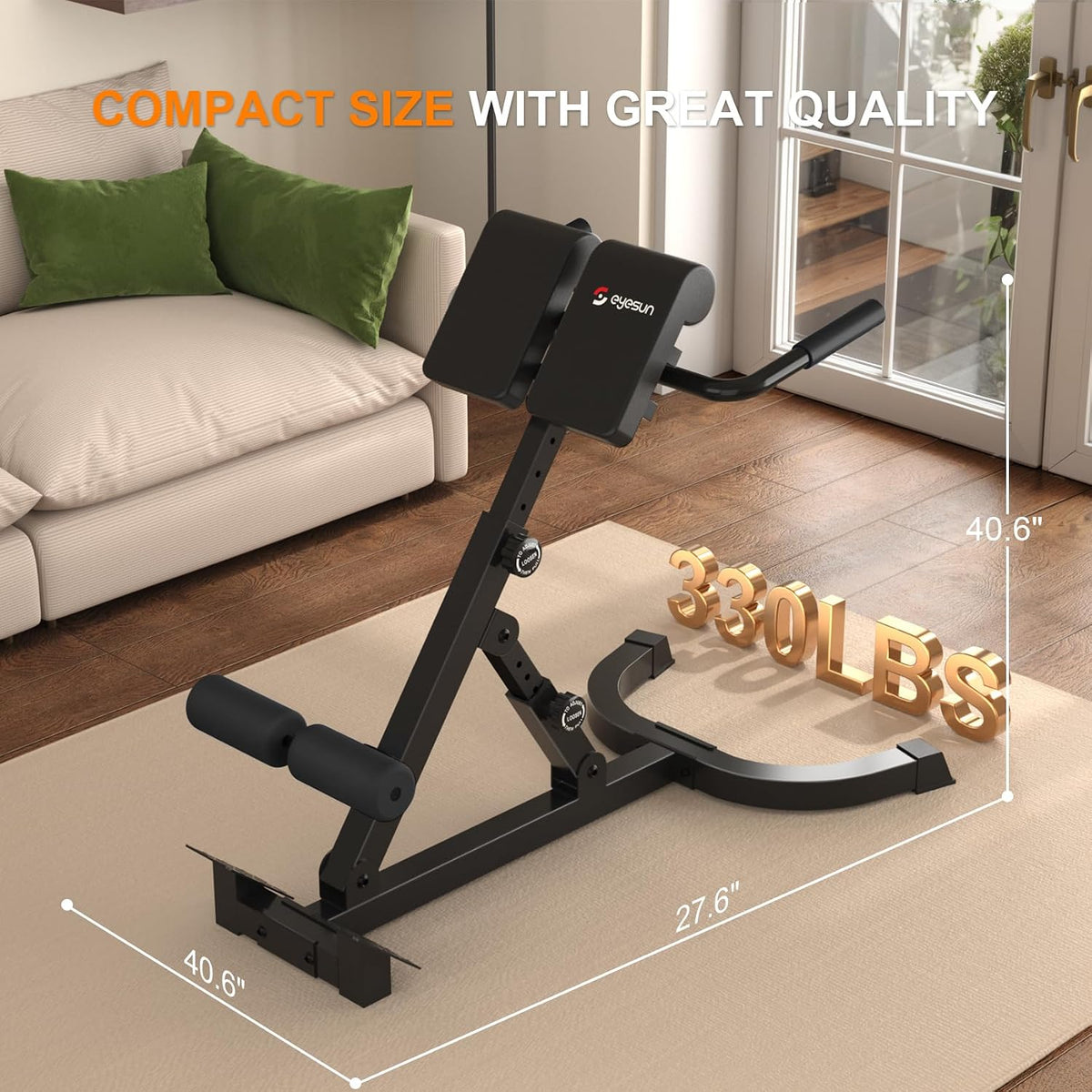Roman Chair,Foldable Back Extension Machine,Adjustable Ab Back Extension Machine,Core Strength Trainer,Back Exercise Machine for Glute,Ab Workouts,Full All-in-One Body Workout&Home Gym Fitnessï¼Blueï¼