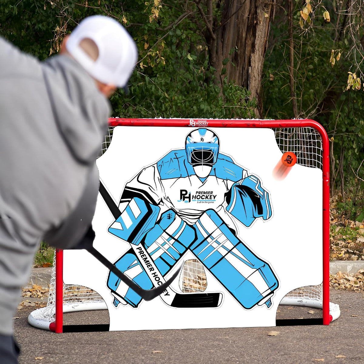 PS 54â Junior Steel Street Hockey Goal + Shooter Tutor