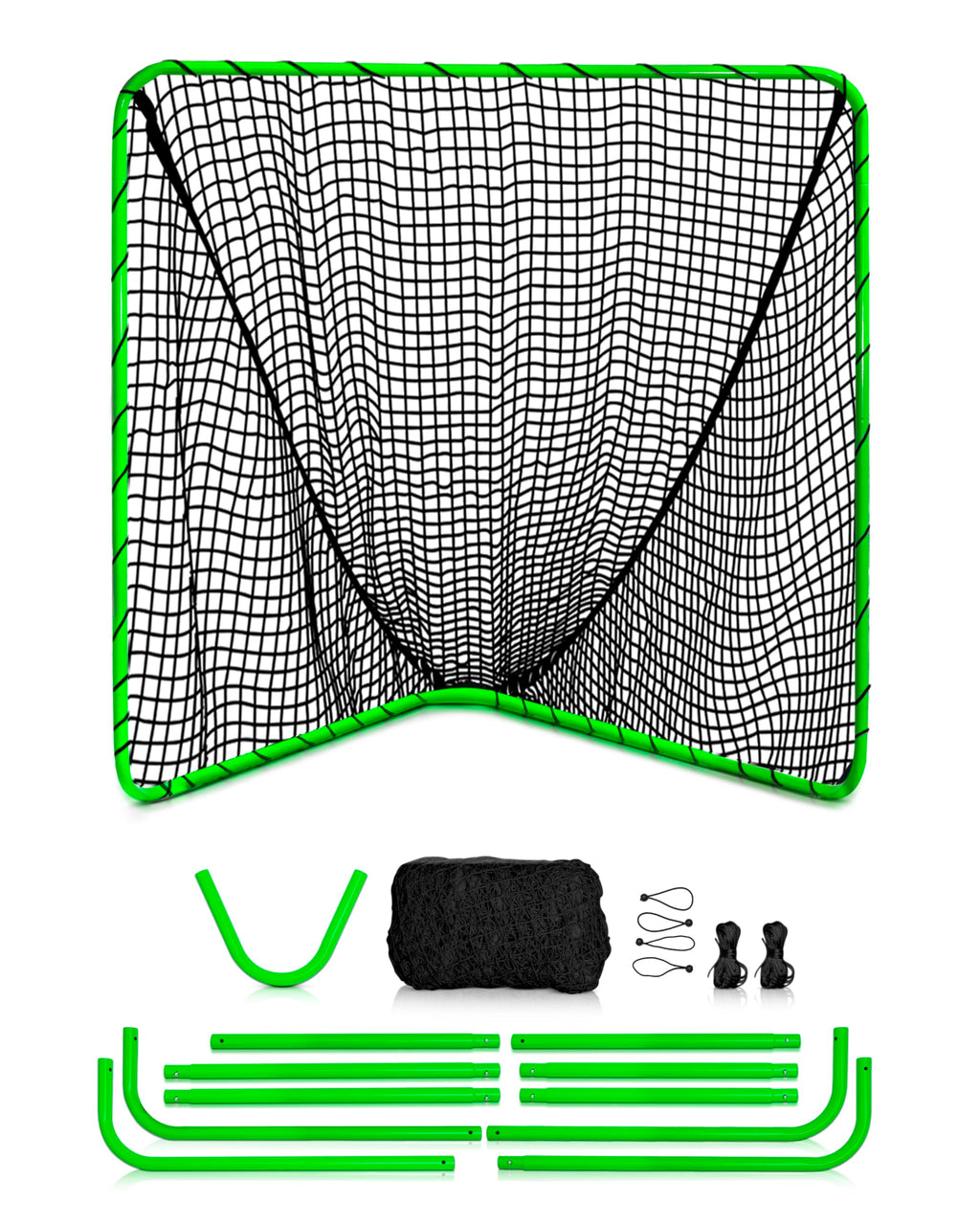 Velocity Official Size 6x6x7' Backyard Lacrosse Practice and Training Goal, Includes 4MM Lacrosse Net, for Youth, Kids, and Adults