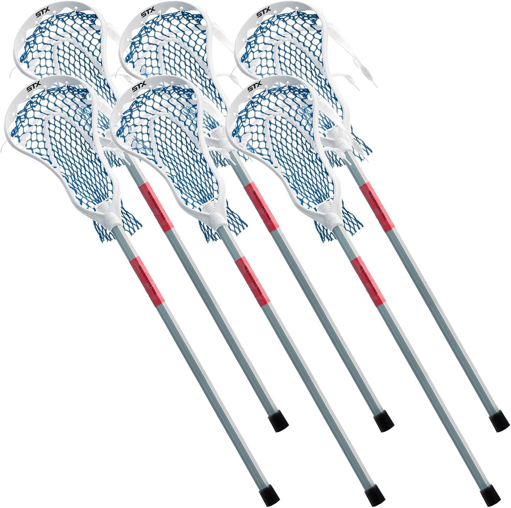 STX FiddleSTX Seven Player Game Set with Six Field Player Sticks One Goalie Stick Mini Goal and Balls