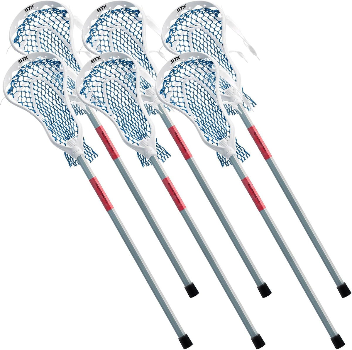 STX FiddleSTX Seven Player Game Set with Six Field Player Sticks One Goalie Stick Mini Goal and Balls