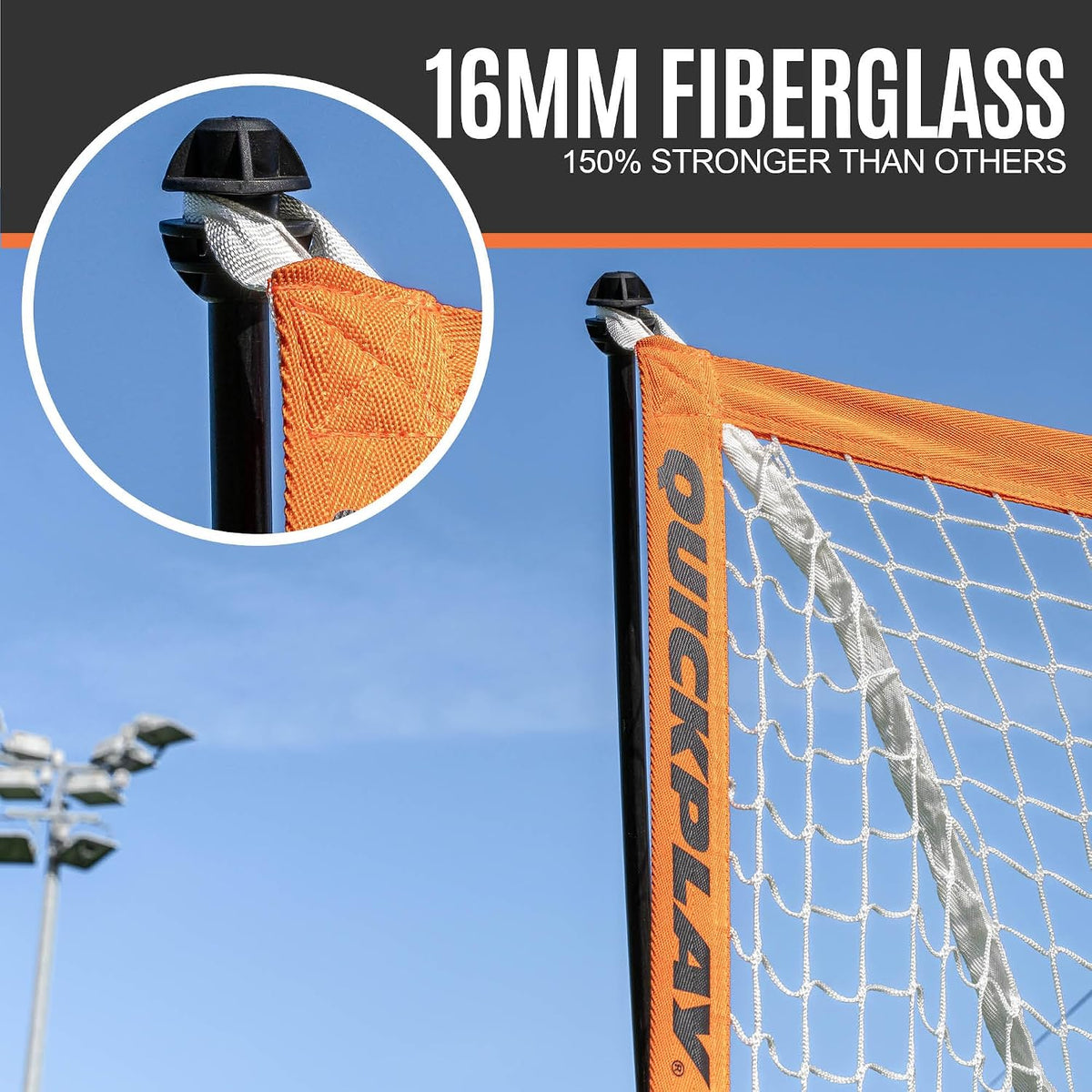 QuickPlay Ripshot Flexi Lacrosse Goal 6x6' - Regulation, Portable