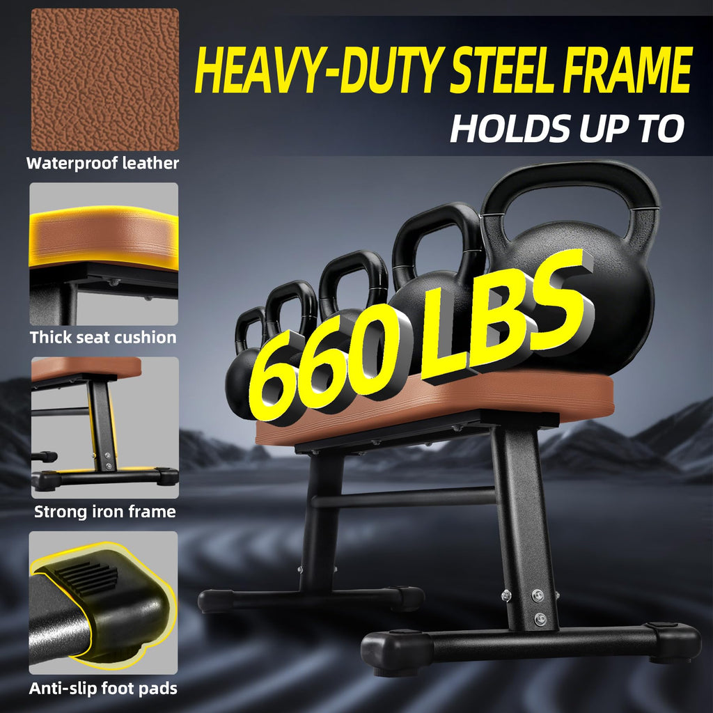Flat Weight Bench, 2.4 Inch Thick Pad Workout Bench 660 LBS Bench Press Exercise Equipment for Home Gym Strength Weight Training
