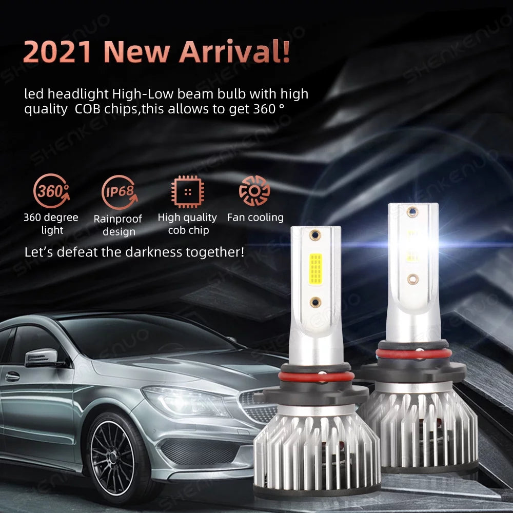 For Ram 1500 2019-2022 Front LED Headlight High Low Beam White Bulbs 9005+H11