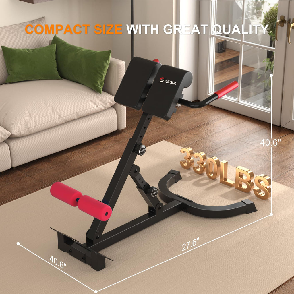 Roman Chair,Foldable Back Extension Machine,Adjustable Ab Back Extension Machine,Core Strength Trainer,Back Exercise Machine for Glute,Ab Workouts,Full All-in-One Body Workout&Home Gym Fitnessï¼Blueï¼