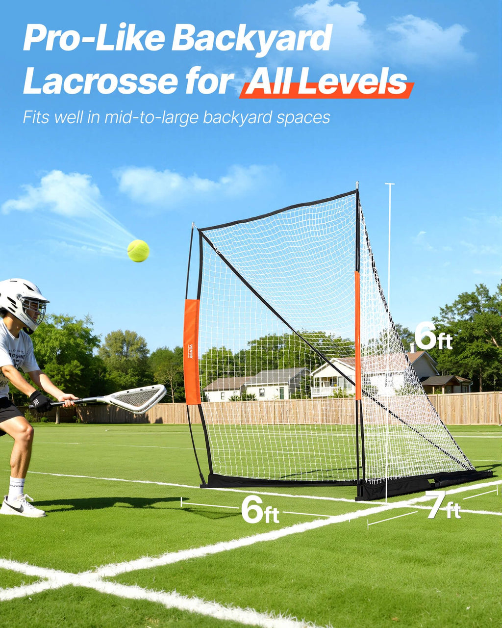 VEVOR Lacrosse Goal,Complete Portable Lacrosse Net Training Accessory Set