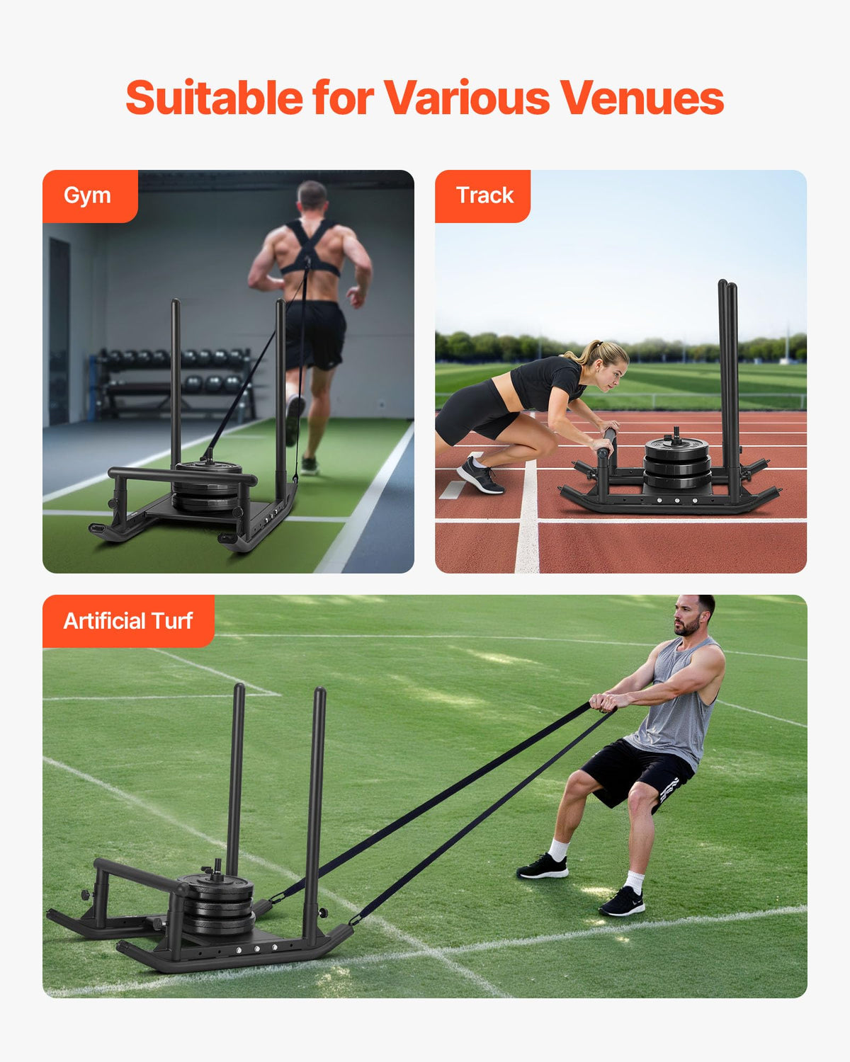 VEVOR Weight Sled,Workout Sled for Push-Pull Running & Strength Training