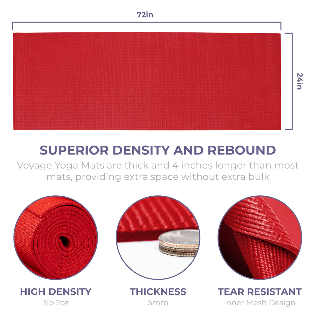Voyage 5mm Studio Yoga Mats, 6 Pack, 72x24in