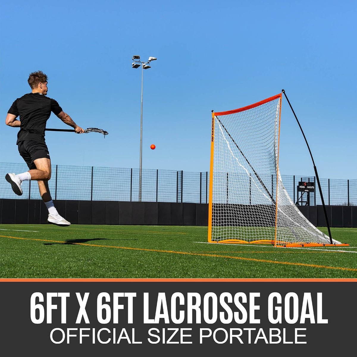 QuickPlay Ripshot Flexi Lacrosse Goal 6x6' - Regulation, Portable