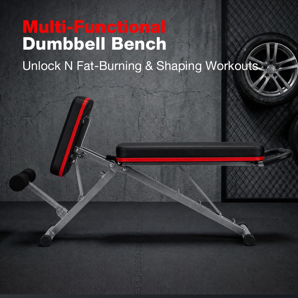 Adjustable Exercise Chair for Home Gym â Foldable Back Extension Bench for Core, Hip & Lower Back Workout â Multi-Functional Hyperextension Bench for Full-Body Exerciseï¼with Illustrated Training Action Guideï¼