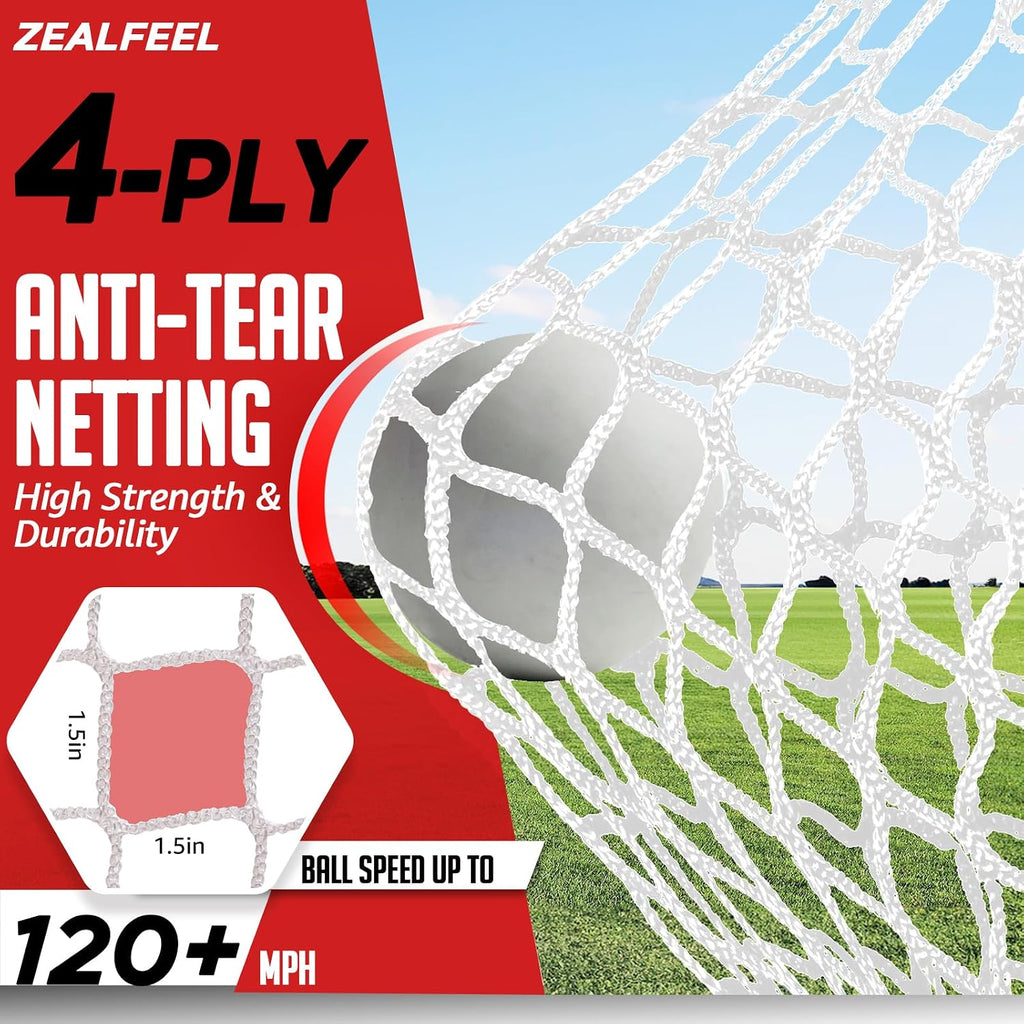 ZEALFEEL Lacrosse Goal 6x6x7Ft with 9-Zone Training Target