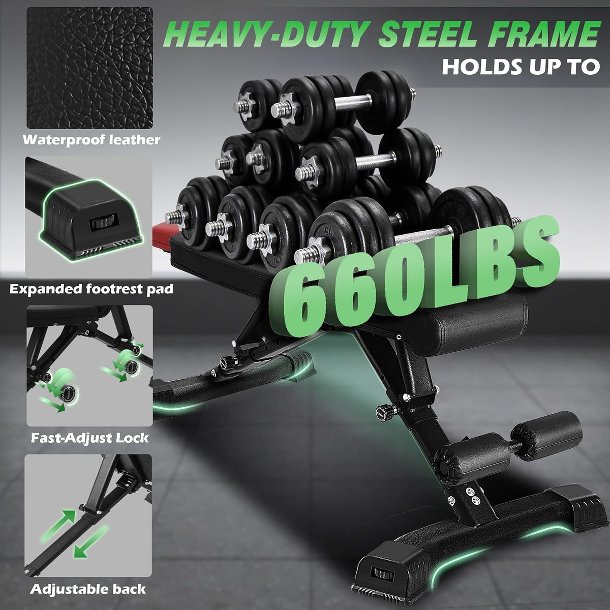 Adjustable Weight Bench 32 In Backrest