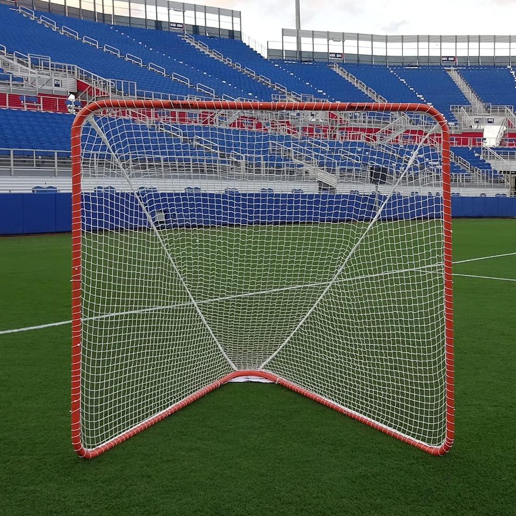 Gladiator Lacrosse Official Lacrosse Goal with a 6mm Net, Orange, 100% Steel Frame, 6 x 6-Foot, Standard, 72â³ x 72â³
