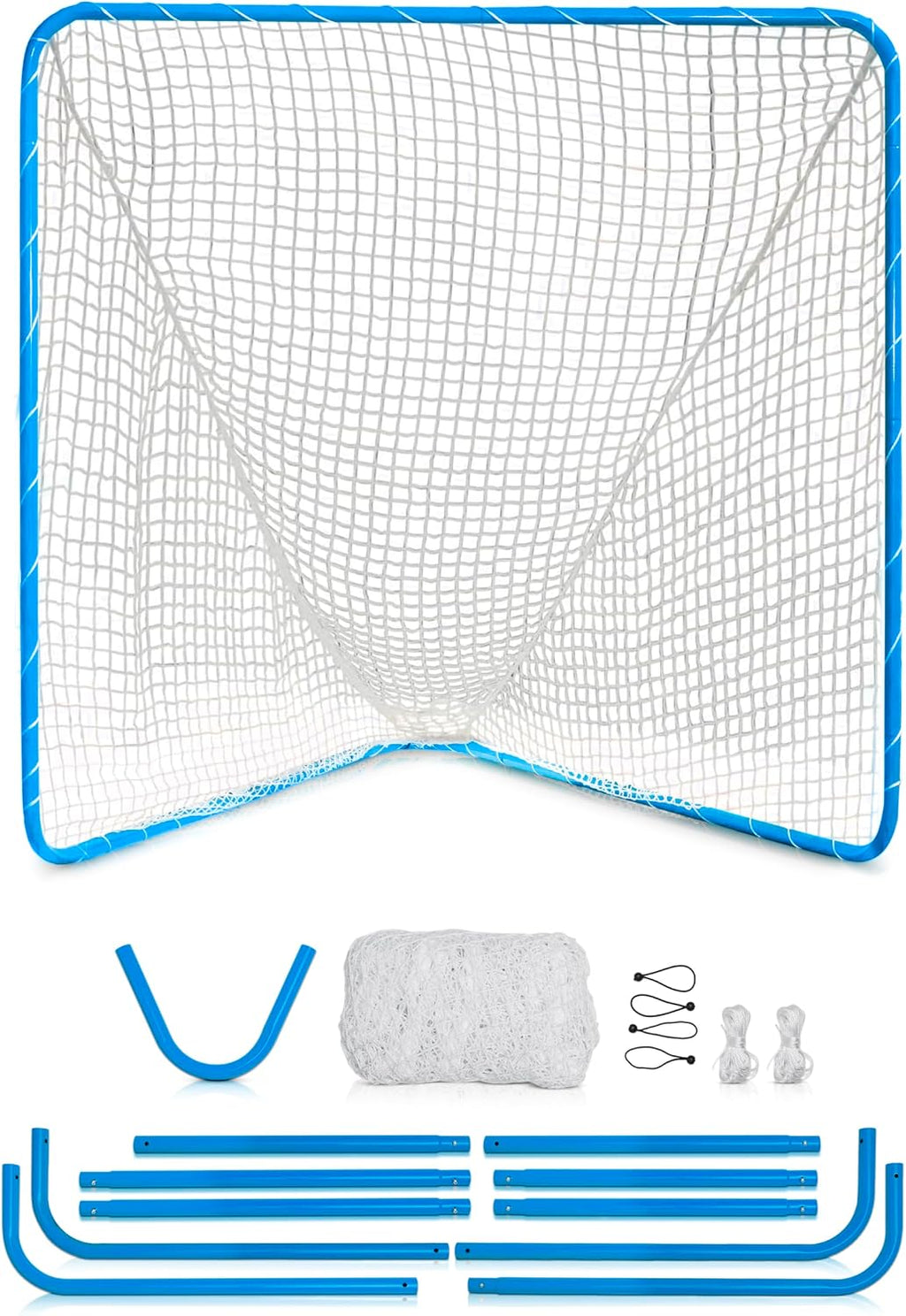 Velocity Official Size 6x6x7' Backyard Lacrosse Practice and Training Goal, Includes 4MM Lacrosse Net, for Youth, Kids, and Adults