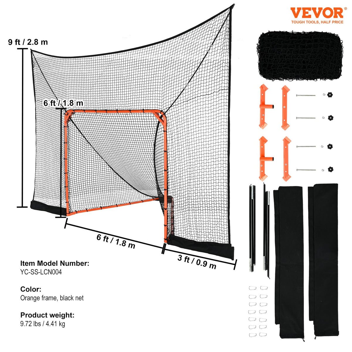 VEVOR Lacrosse Goal,Complete Portable Lacrosse Net Training Accessory Set