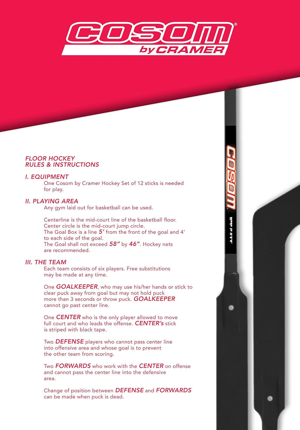 52" Collegiate Power Shaft Hockey Set