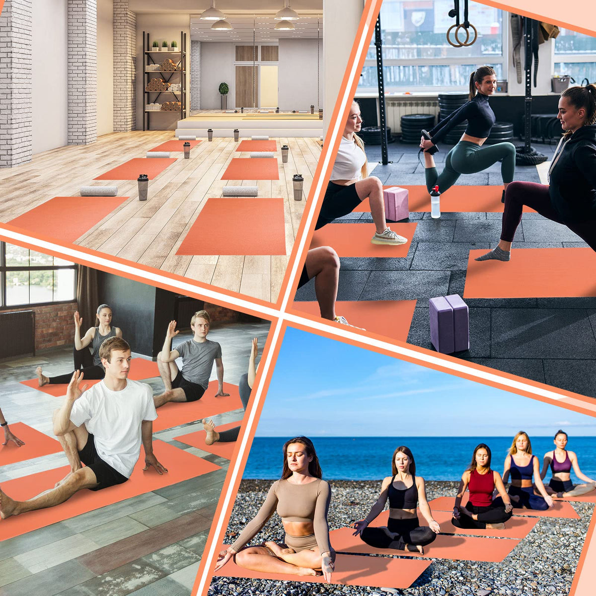 Amylove 12 Pieces Yoga Mats Bulk 68x24x0.12 Inch Exercise Non Slip Fitness Workout Mats for Women Men Home Workout Gym Yoga