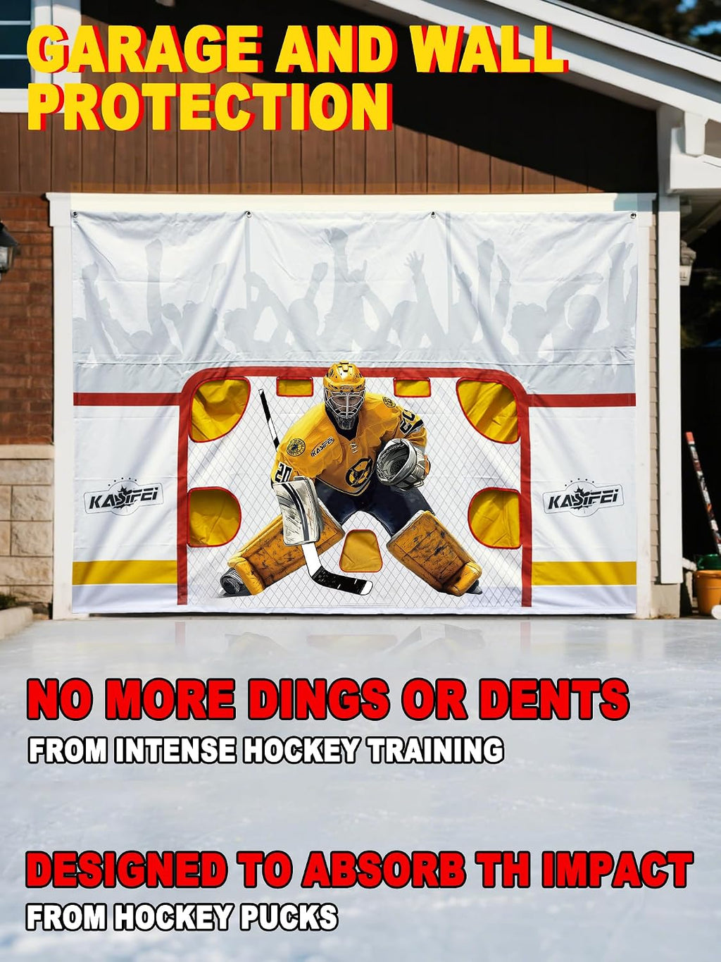 kasifei 7' x 10' Heavy Duty Hockey Shooting Tarp, Garage & Wall Protection