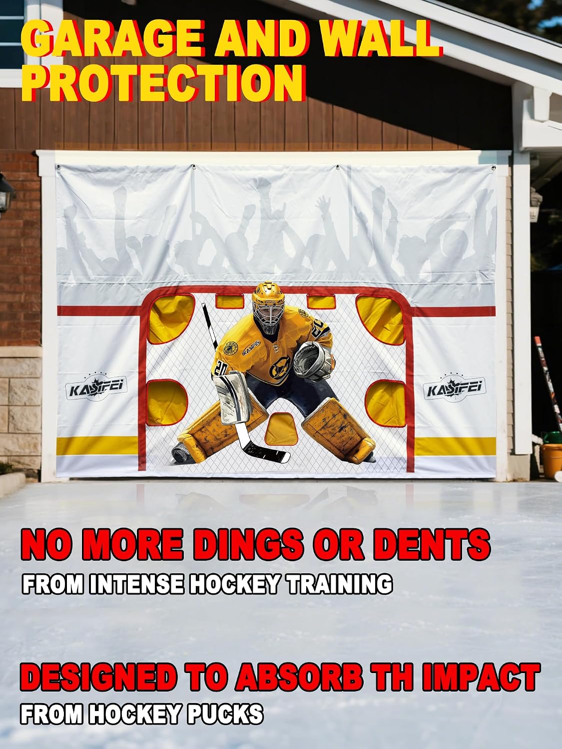 kasifei 7' x 10' Heavy Duty Hockey Shooting Tarp, Garage & Wall Protection
