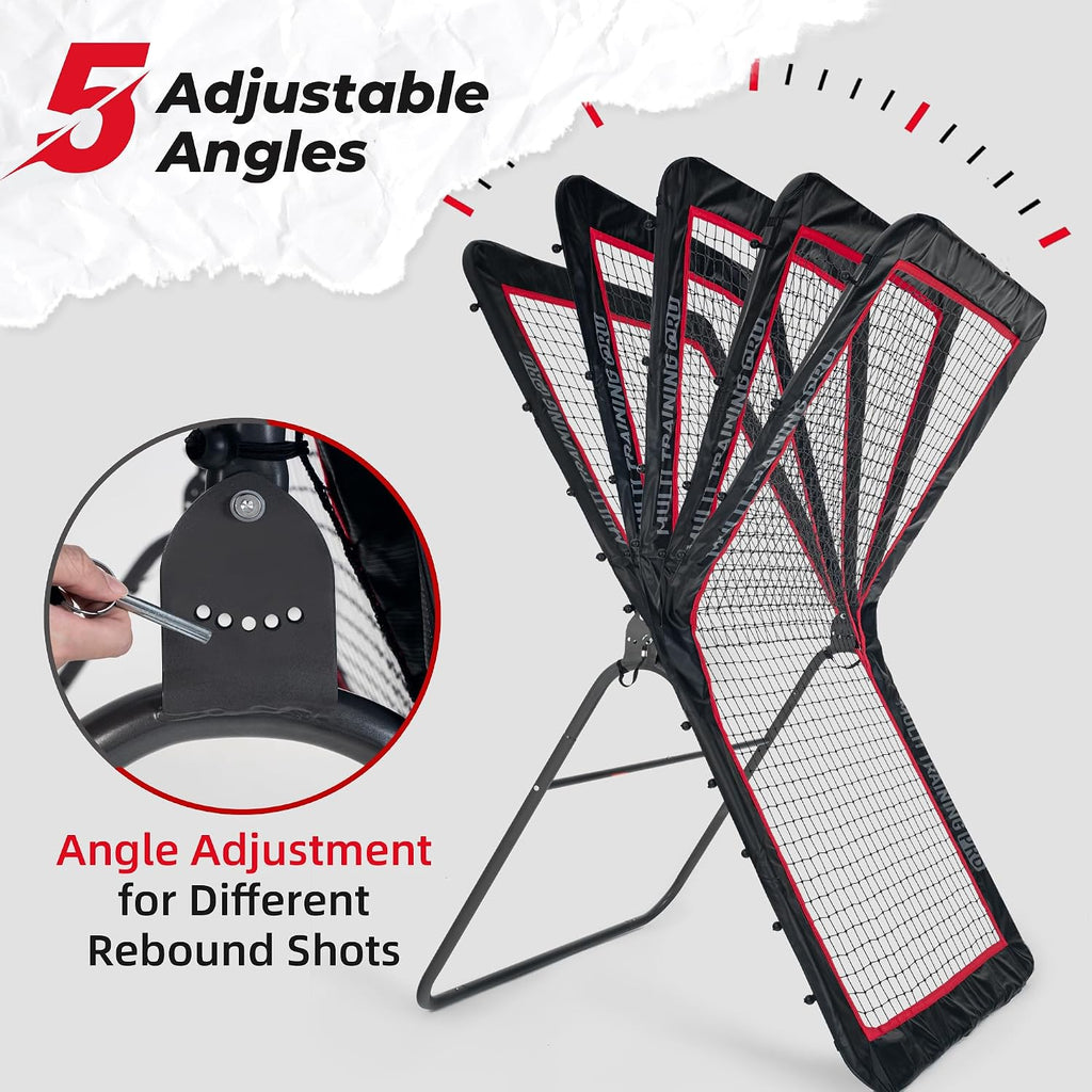 Heavy-Duty Lacrosse Rebounder for Backyard 4x7ft / 4x6ft Volleyball Rebounder Net Bounce Back with Adjustable Angles for Lacrosse Volleyball Baseball Soccer Includes Removable Target Net