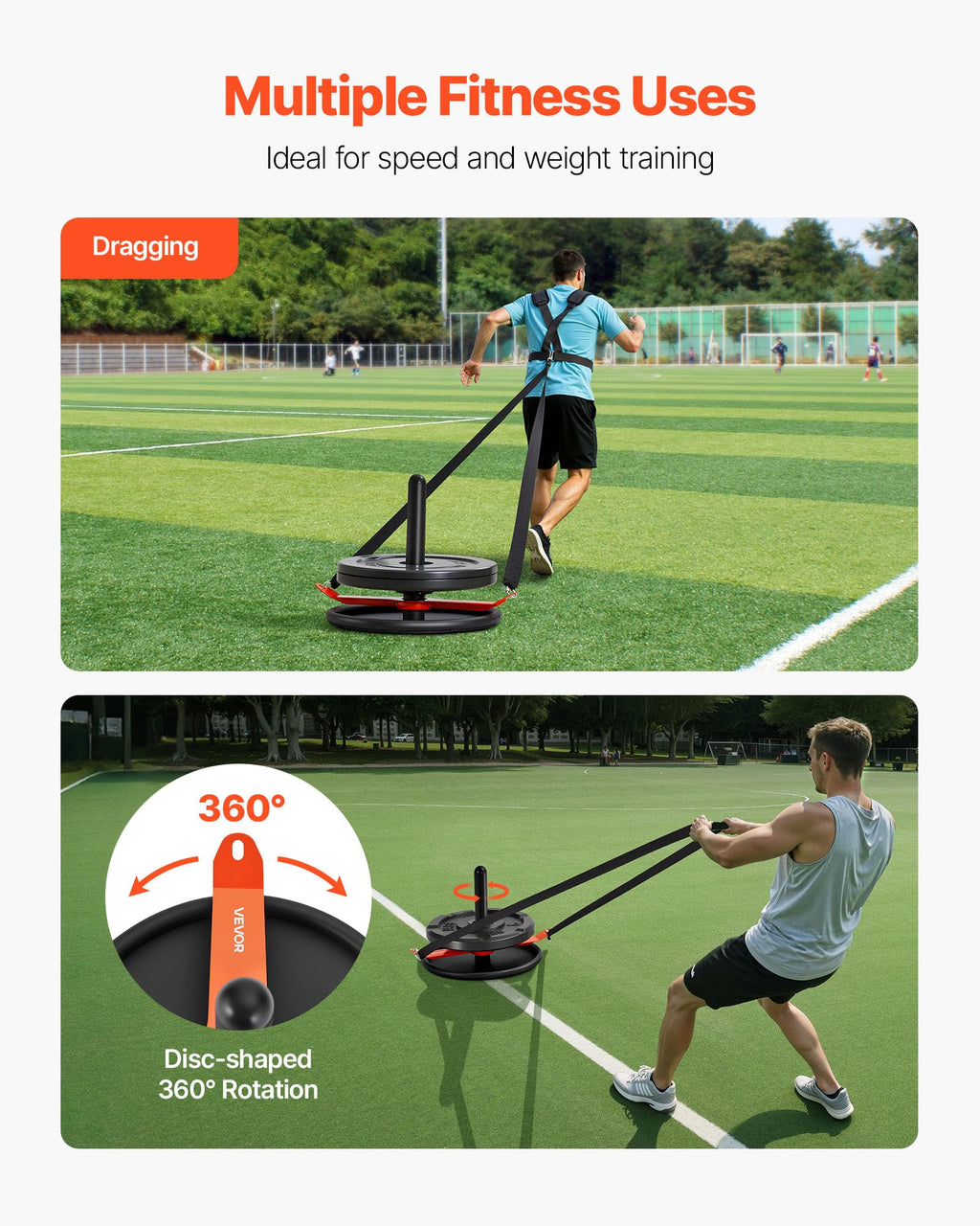 VEVOR Weight Sled,Workout Sled for Push-Pull Running & Strength Training