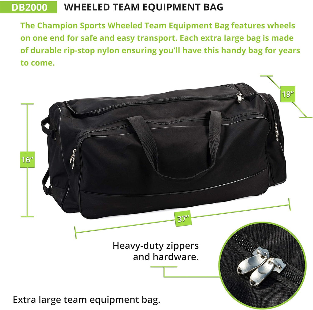 Champion Sports Wheeled Equipment Bag â Large Rolling Sports Gear Bag for Baseball, Football & Travel