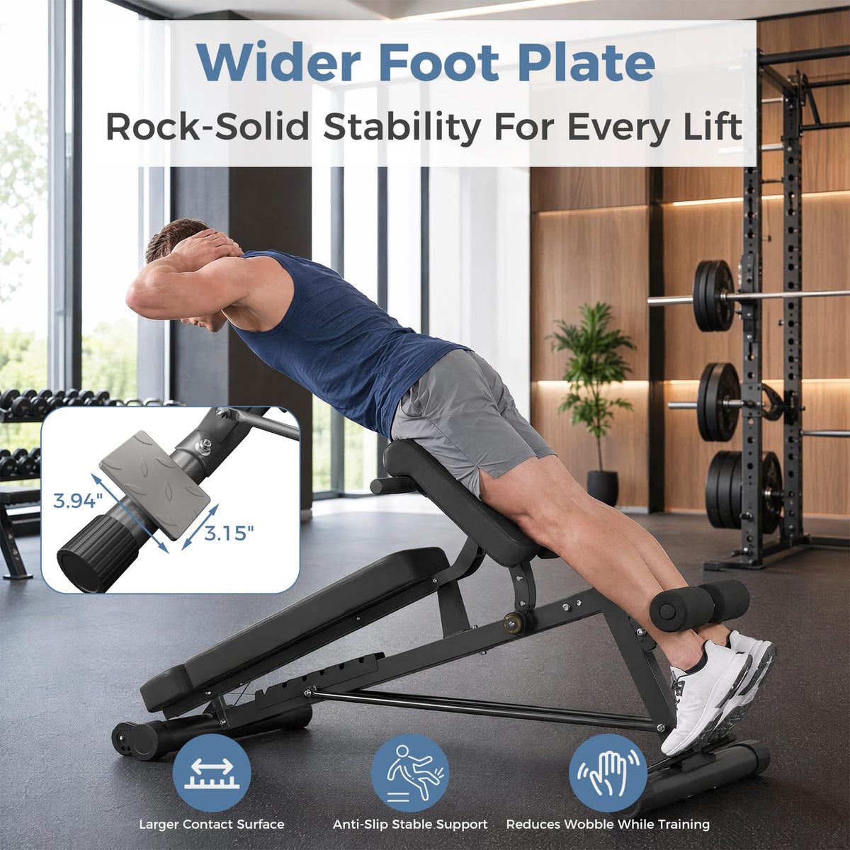 DUMOS Adjustable Weight Bench, 660 LBS Workout Bench Press with 2 Wheels