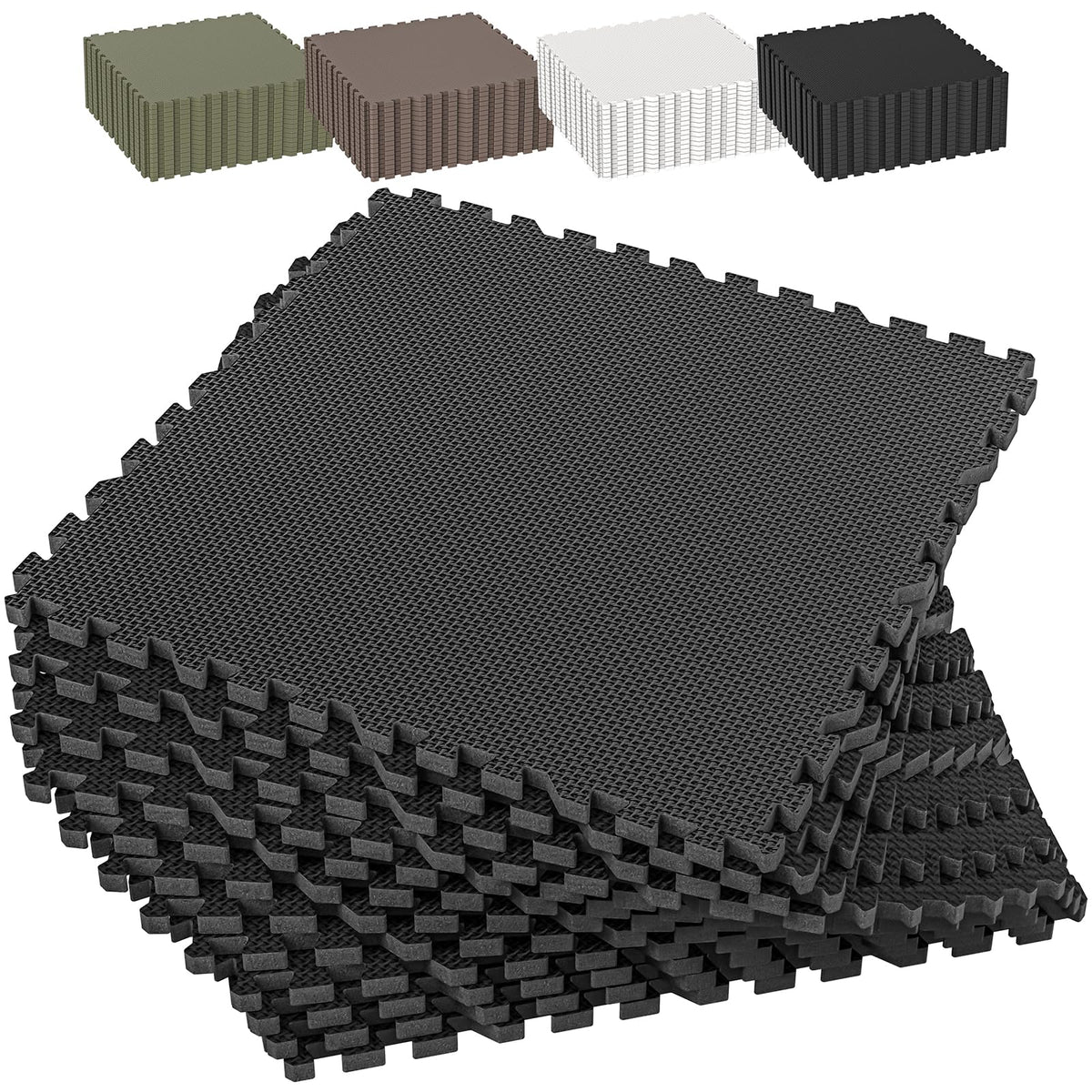 1/2" Thick 24 Pcs 96 Sq Ft EVA Foam Puzzle Exercise Mats, High-Density Interlocking Foam Floor Tiles for Home Gym, Gym Mat for Workout Equipment & Direct Exercise, Floor Padding for Kids