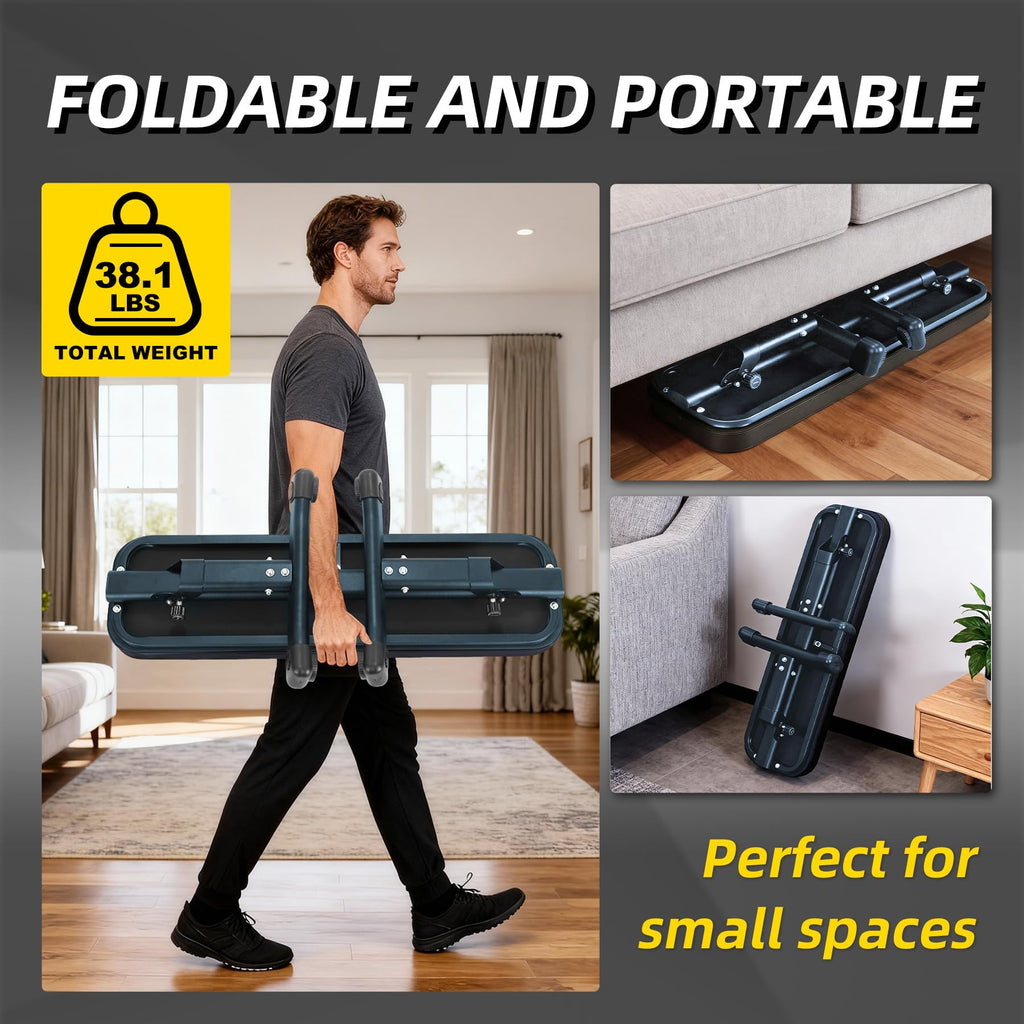 Flat Weight Bench, 2.4 Inch Thick Pad Workout Bench 660 LBS Bench Press Exercise Equipment for Home Gym Strength Weight Training