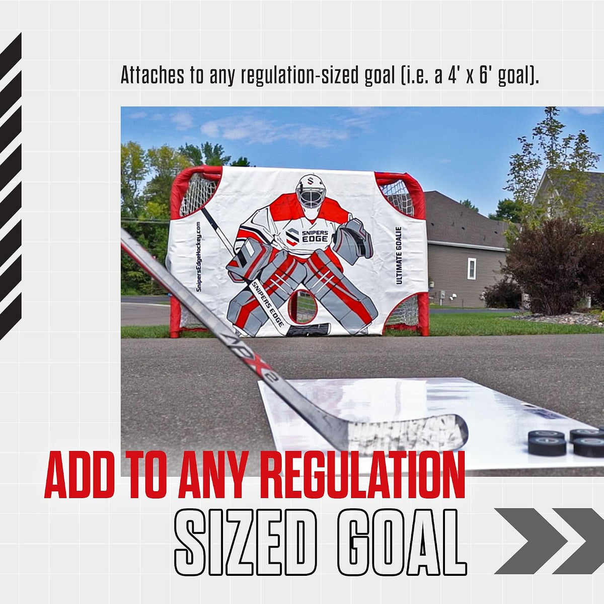 Snipers Edge Hockey Ultimate Goalie Shooter Tutor â Fits Inside Goal, Durable Impact-Resistant Vinyl, Enhances Shooting Accuracy, Ideal for Training & Practice, Dryland Hockey Accessories