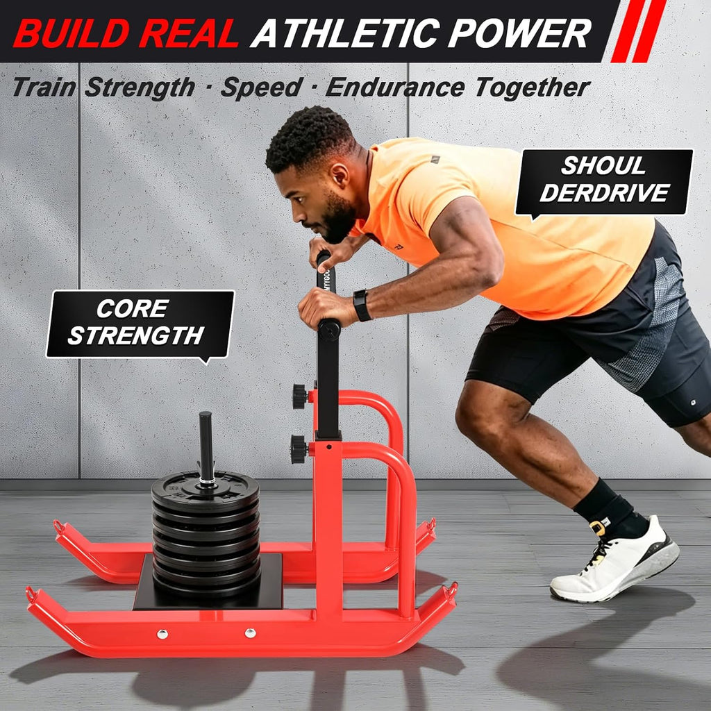 Heavy-Duty Training Sled, 5-Level Height Adjustment, Push/Pull Dual-Use