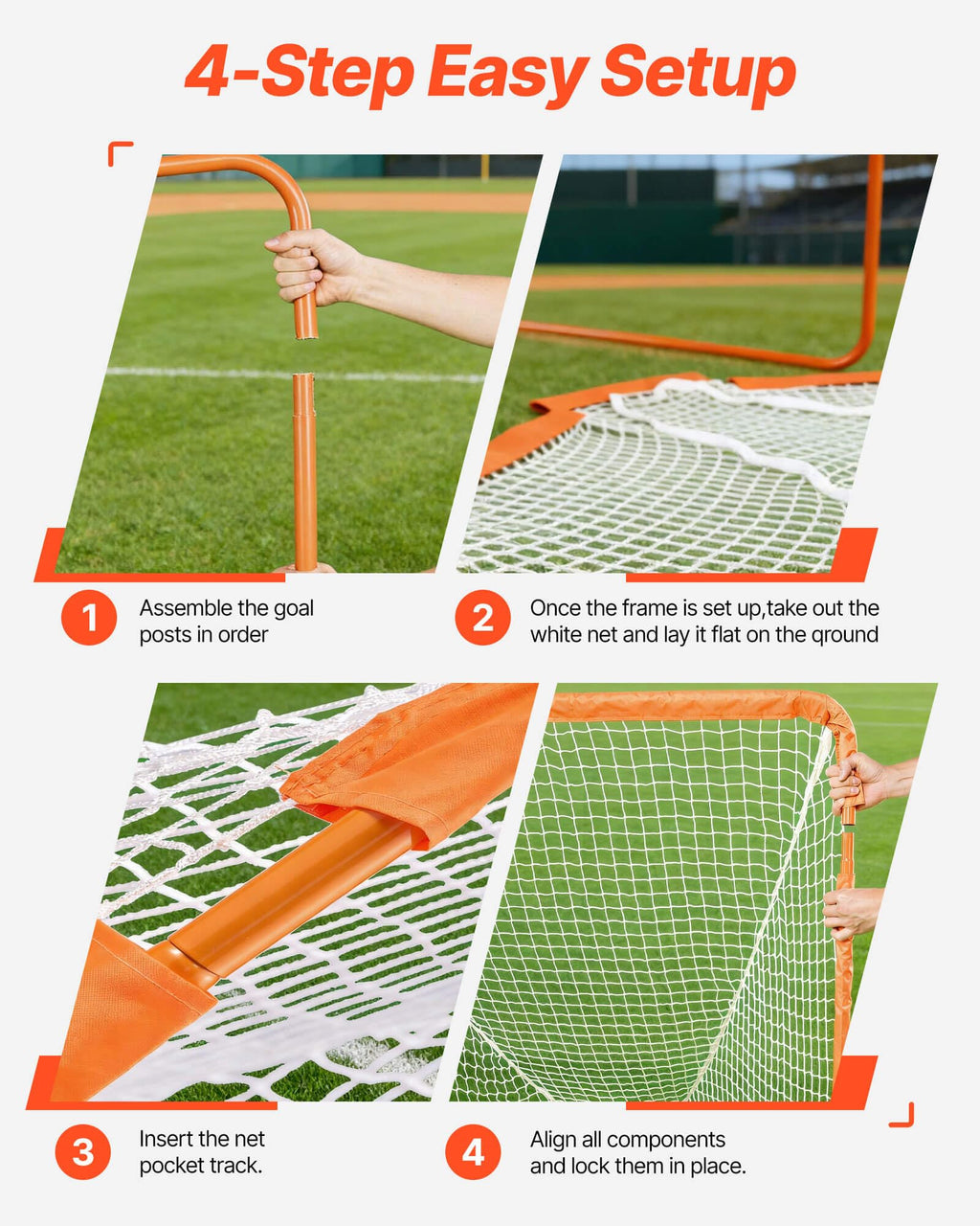 VEVOR Lacrosse Goal,Complete Portable Lacrosse Net Training Accessory Set