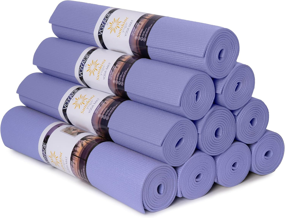 Voyage 5mm Studio Yoga Mats, 10 Pack, 72x24in