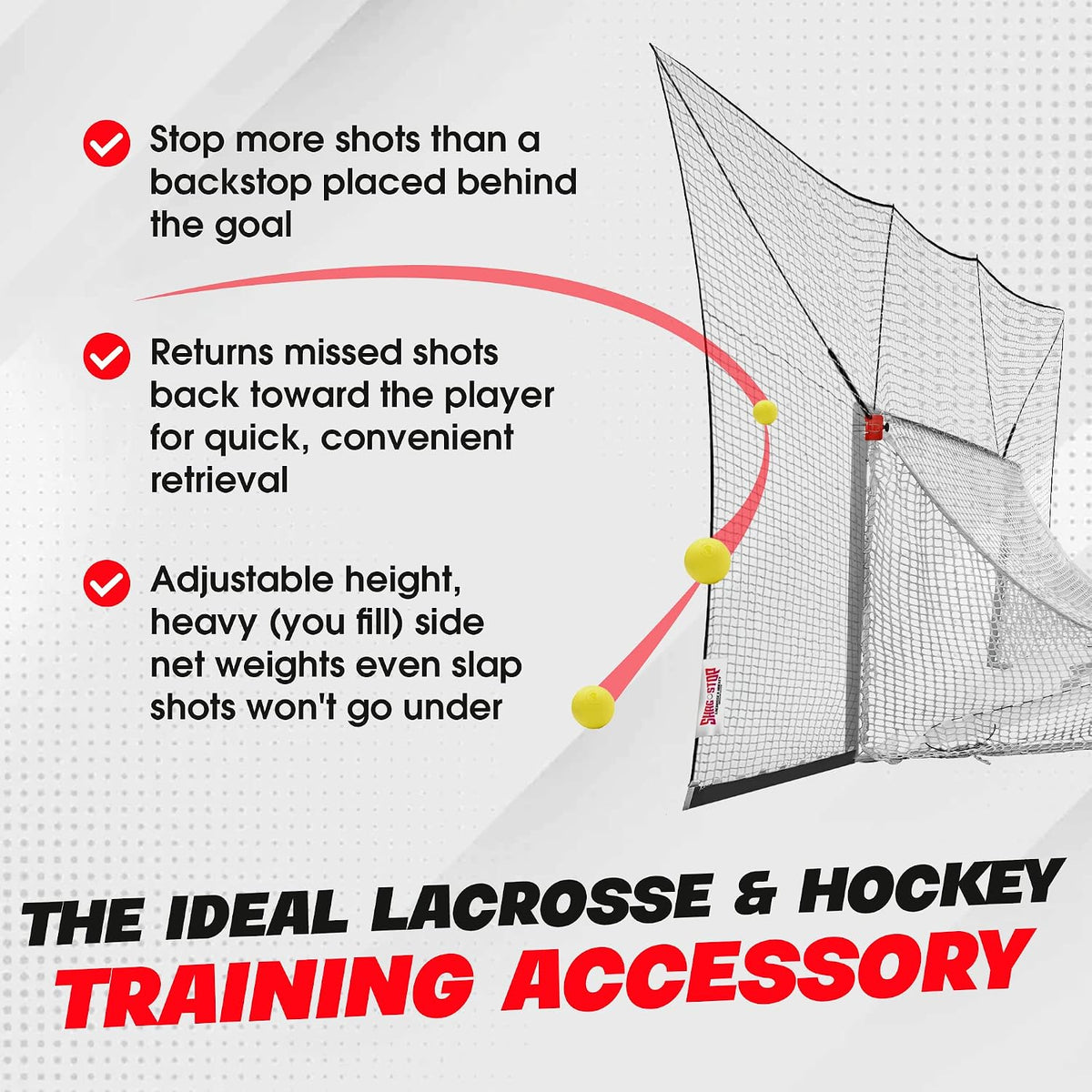 Shag Stop Lacrosse Backstop Net for Backyard, Strong Lacrosse Goal Backstop